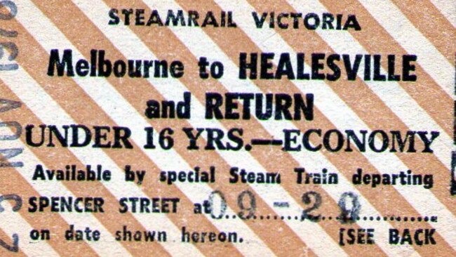 Melbourne to Healesville return ticket from 1929.