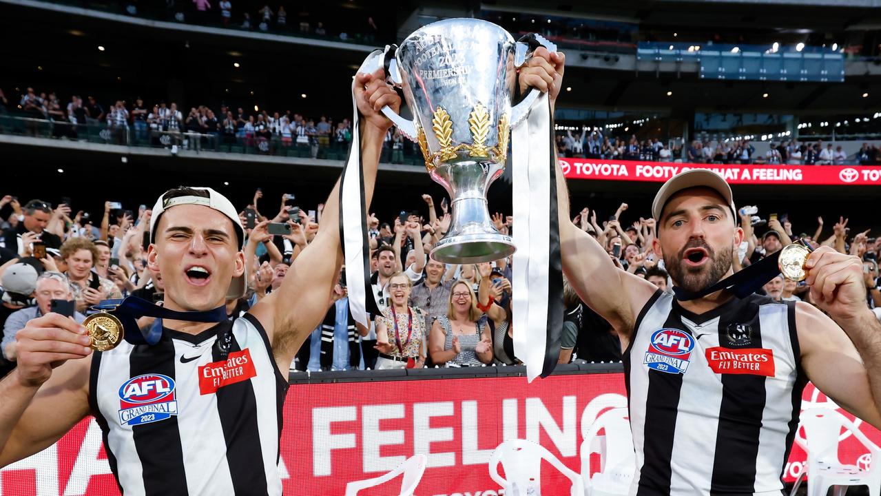 The Pies will aim to claim a record 17th flag in 2024. (Photo by Dylan Burns/AFL Photos via Getty Images)