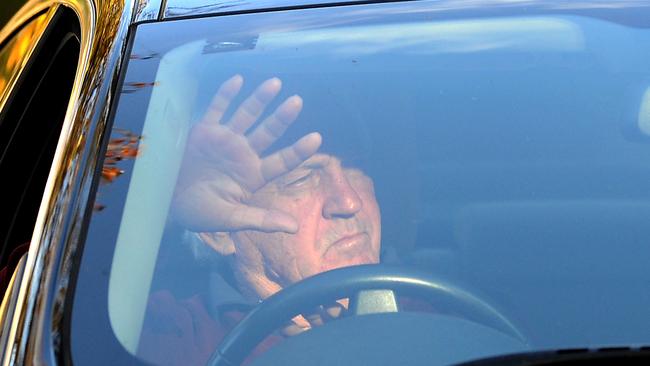 Kimberley College principal Paul Thomson leaving his home earlier this month. Picture: John Gass/AAP