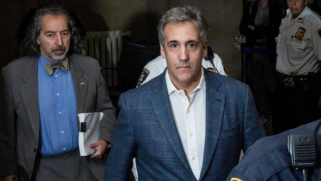 Michael Cohen returns to a courtroom following a break in his testimony against his former employer, Donald Trump, last October. Picture: AFP