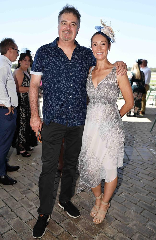 Glenn and Jamie Johnstone out and about at Corbould Park for the Melbourne Cup Race Day in Caloundra. Picture: Patrick Woods.