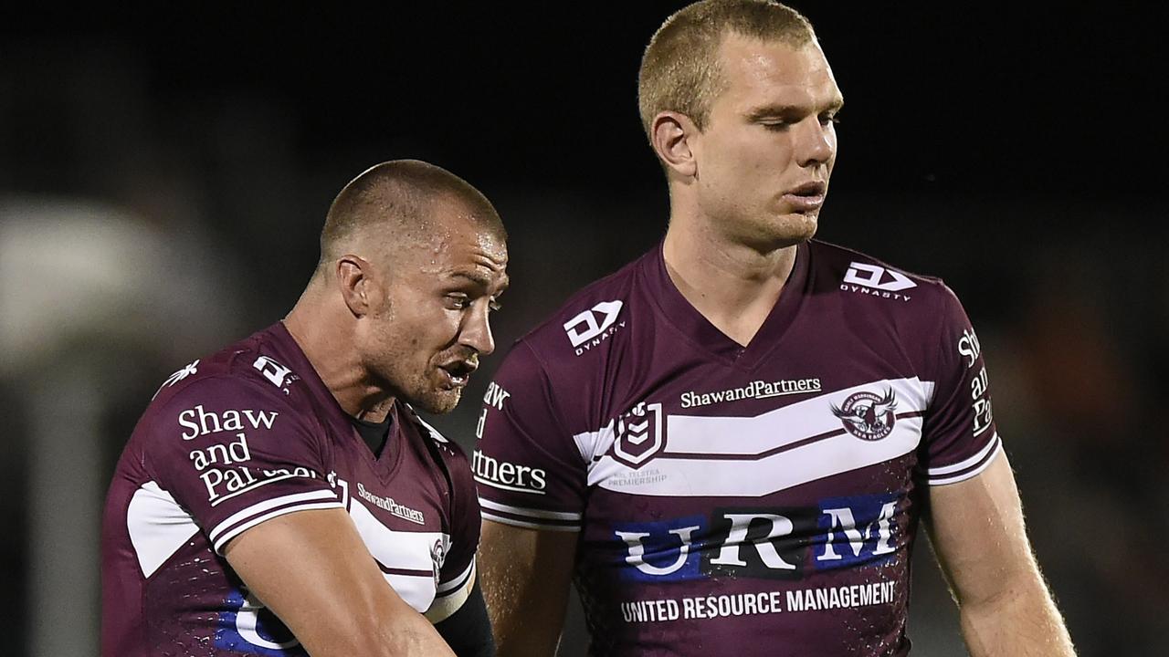 Kieran Foran and Tom Trbojevic were having a field day. Photo by Matt Roberts/Getty Images.