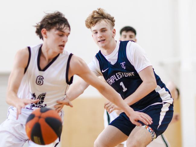 Newington clash with Templestowe at the Basketball Australia Schools Championships. Picture Taylor Earnshaw