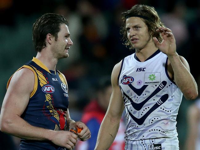 The highly-anticipated Patrick Dangerfield v Nat Fyfe showdowns will be in Round 1 and 14. Picture: Simon Cross