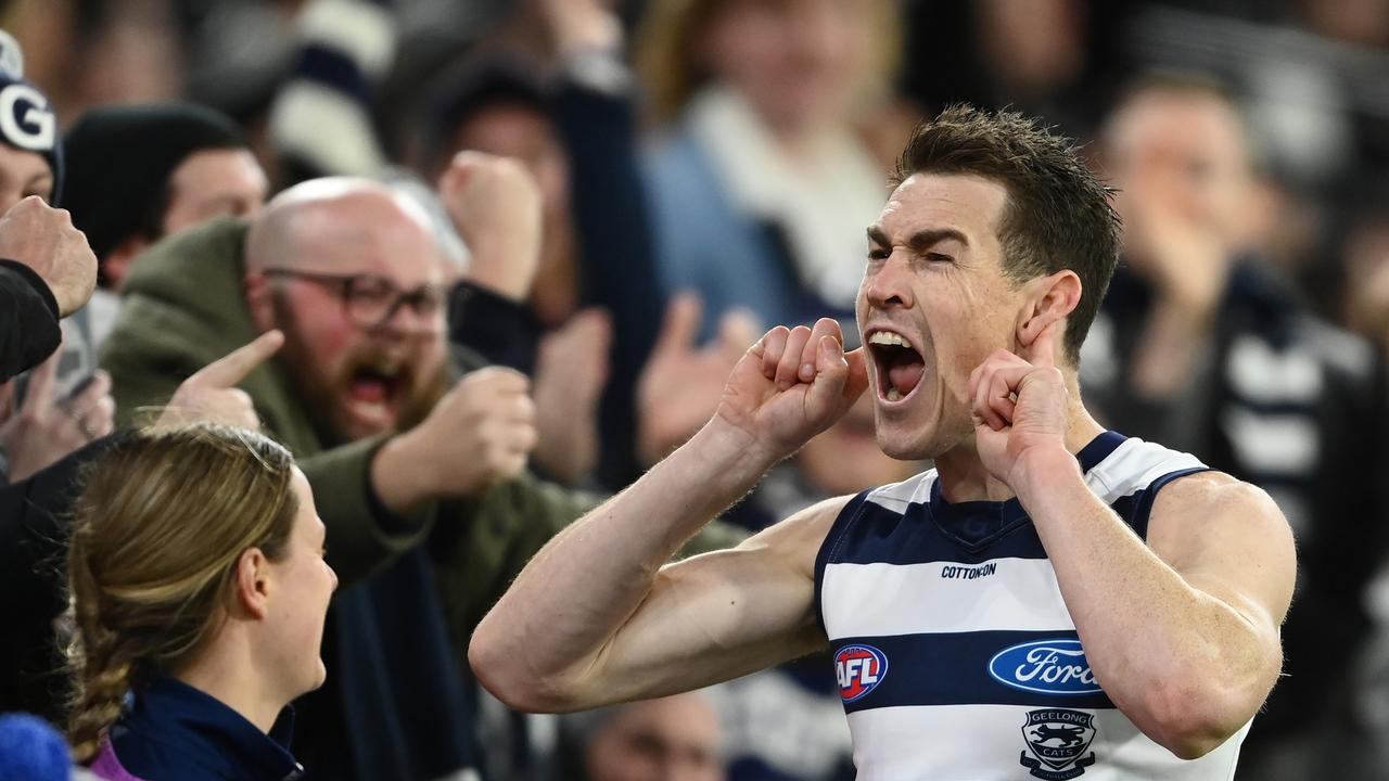 Jeremy Cameron was a big reason Geelong were able to break their first week hoodoo against Collingwood. Picture: Getty Images