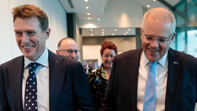 Prime Minister Scott Morrison (right) with Attorney-General Christian Porter (left). Picture: AAP