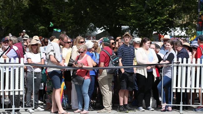 A big crowd lines up at the entrance to the Taste before the official opening.