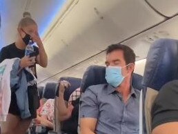 A mother and daughter dubbed 'Karen and Karen 2.0' have been thrown off a flight for telling passengers to give them their aisle seats. Picture: @official_norcal_mom