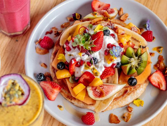 The buckwheat coconut pancakes. Picture: Supplied