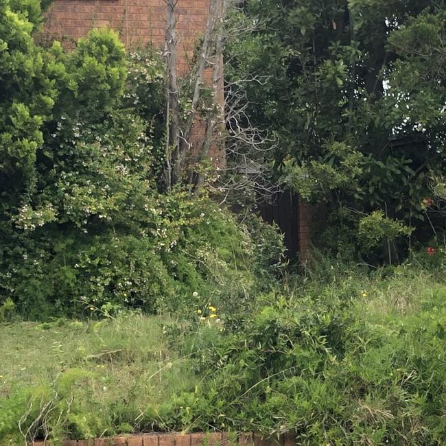 The property in Kendal Cres, Wheeler Heights, where Lincoln Mobbs was arrested by police after he smashed through this side garden gate. Picture: Jim O'Rourke