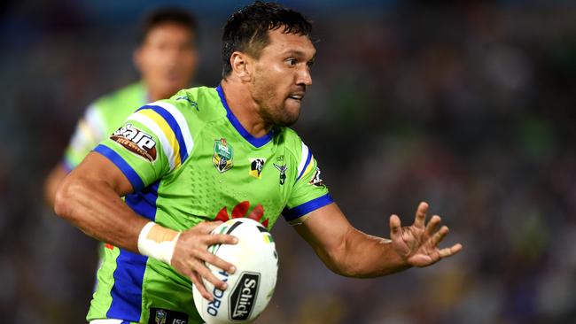 Jordan Rapana and the Raiders tackle the Sharks in Round 10.