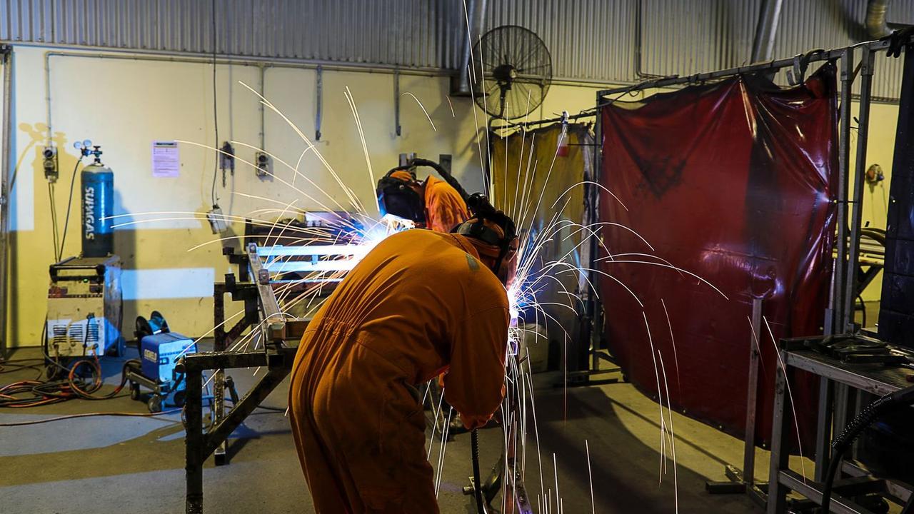 Steelwork being completed at Maryborough Correctional Centre.