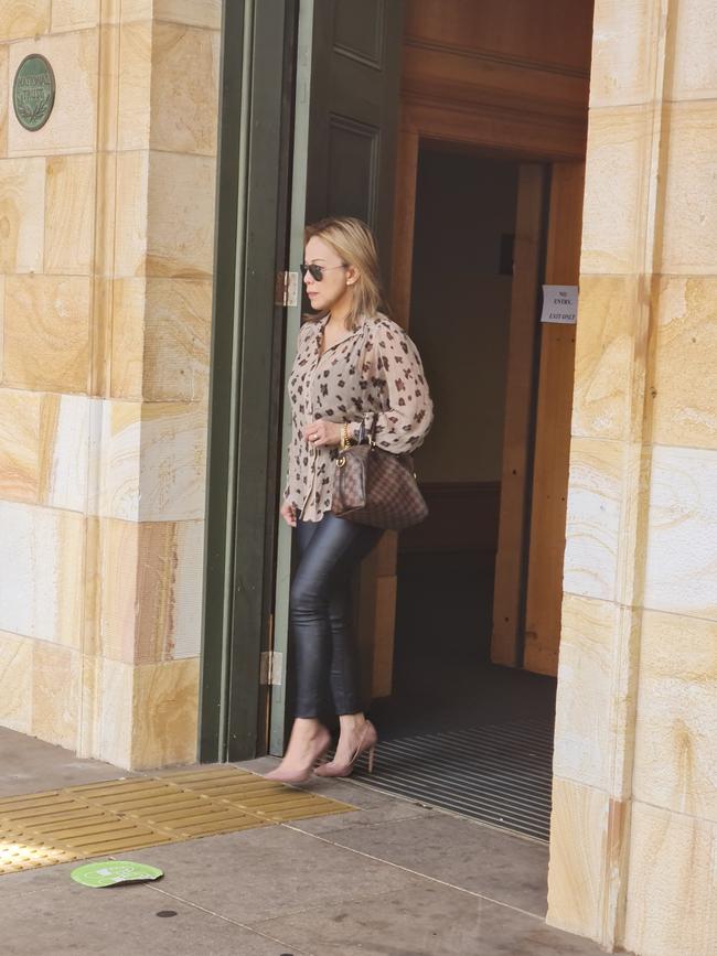 Ana Riley leaving the Adelaide Magistrates Court after she was sentenced to a good behaviour bond for keeping a brothel on Currie St. Photo: Lucy Rutherford