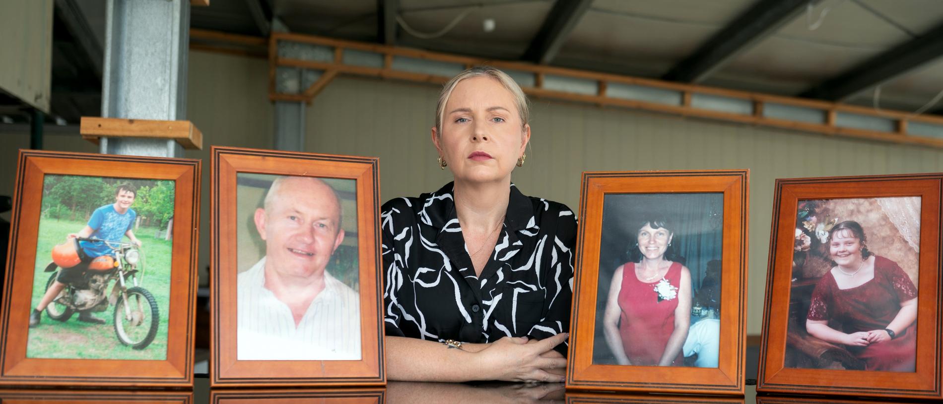 Michelle Leeson lost her father, mother, brother and sister in a horror crash on the Bruce Hwy on Australia Day 2011. Photo taken Thursday April 4, 2024. Picture: Michaela Harlow