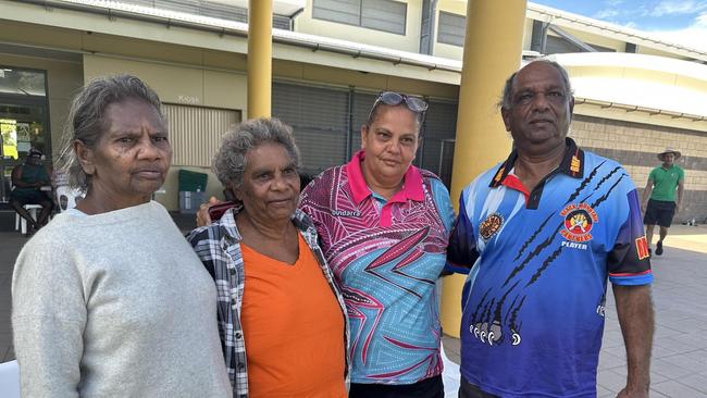 'We're refugees': Wujal Wujal residents Marie Shipton, Auntie Kathleen Walker, Coraleen Shipton and Uncle William Harrigan.