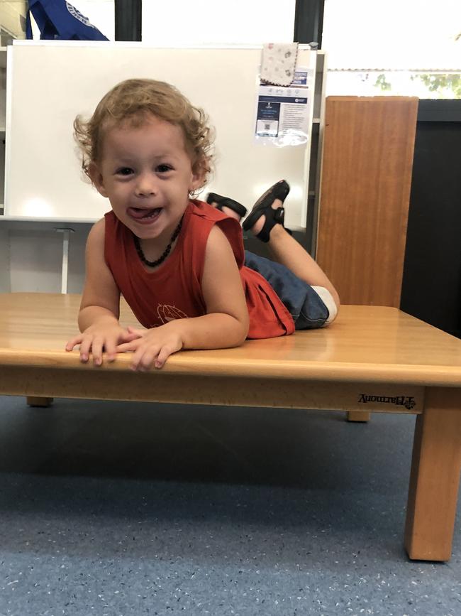 Weyln Ray Holland being cheeky at playgroup. Picture: Dympna Holland