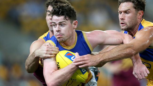 Lachie Neale has with coach Chris Fagan, chief executive Greg Swann and football boss Danny Daly to thrash out a plan.