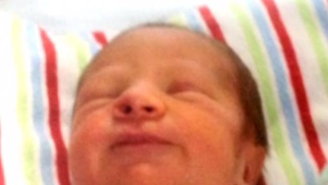 Baby Caleb was born after his mother Sarah Paino died in an accident with a stolen vehicle. Picture: Channel Seven