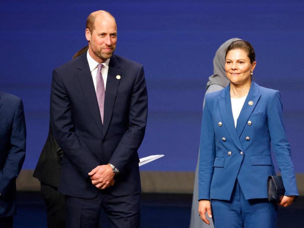 The Prince of Wales also met with Crown Princess Victoria of Sweden at the forum. Picture: AFP