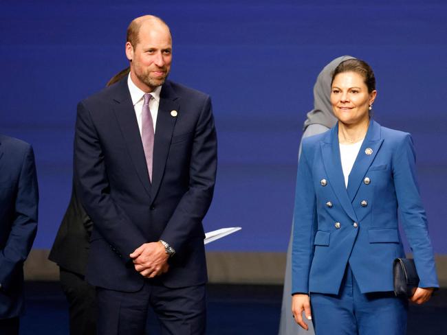 The Prince of Wales also met with Crown Princess Victoria of Sweden at the forum. Picture: AFP