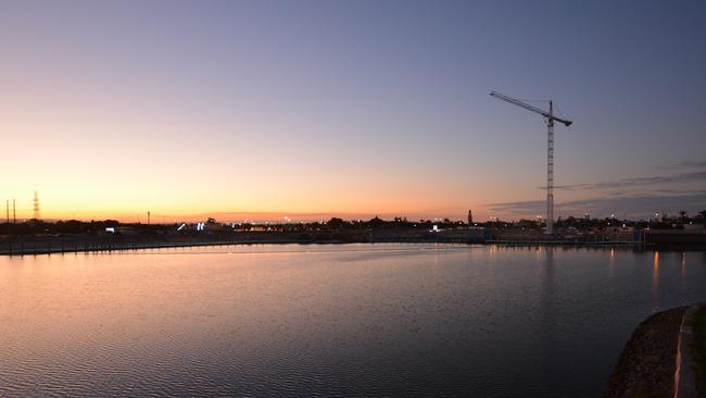 Cranes up at Sunland's The Lanes site at Clear Island Waters on the Gold Coast. Picture: Sunland Group