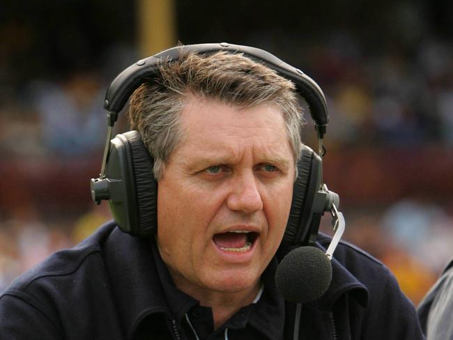 Radio personality Ray Hadley on the sideline at the SCG in Sydney during Manly Sea Eagles v Parramatta Eels NRL match.