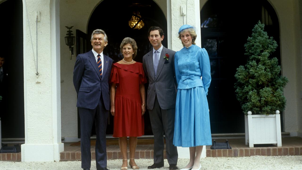 Bob and Hazel Hawke with Prince Charles and Princess Diana in Canberra, 1983.