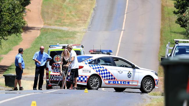 Police on the scene of a serious car accident at Beacon Road in Mount Tamborine where three teenage boys are in a critical condition and two others with minor injuries after a horror car rollover. Picture: Adam Head