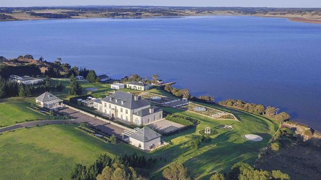 Campbell Point House, which overlooks Lake Connewarre on the Bellarine Peninsula, has been listed for sale.