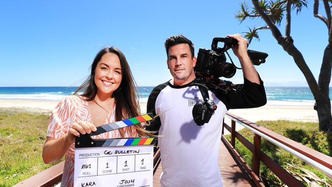 Owners Kara and Josh Hamilton from the Edit Suite which is a Gold Coast video production company, one of the city's growing industries singled out to boost its reputation. Photo: Scott Powick