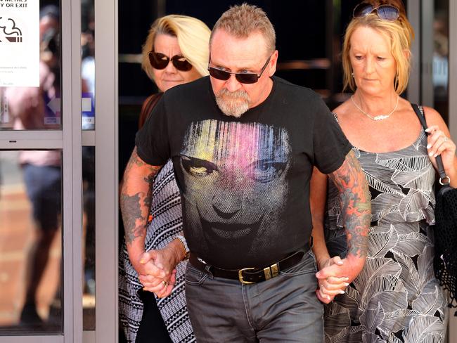 Peter James Williams, 52 of Ingleburn, leaves Campbelltown Court with supporters, after being given bail following Monday's siege at Ingleburn.