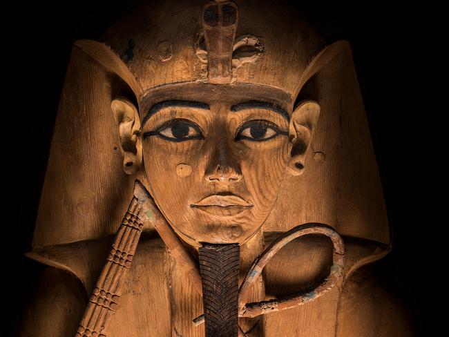 EMBARGO FOR TWAM 17 JUNE MAY 2023. FEE MAY APPLY. Coffin of Ramses II in cedar. End of the Eighteenth Dynasty. World Heritage Exhibitions. Photo: Sandro Vannini, Laboratoriorosso/Supplied