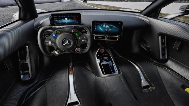 Hold on tight ... the F1-inspired interior of the Project One. Picture: Supplied.