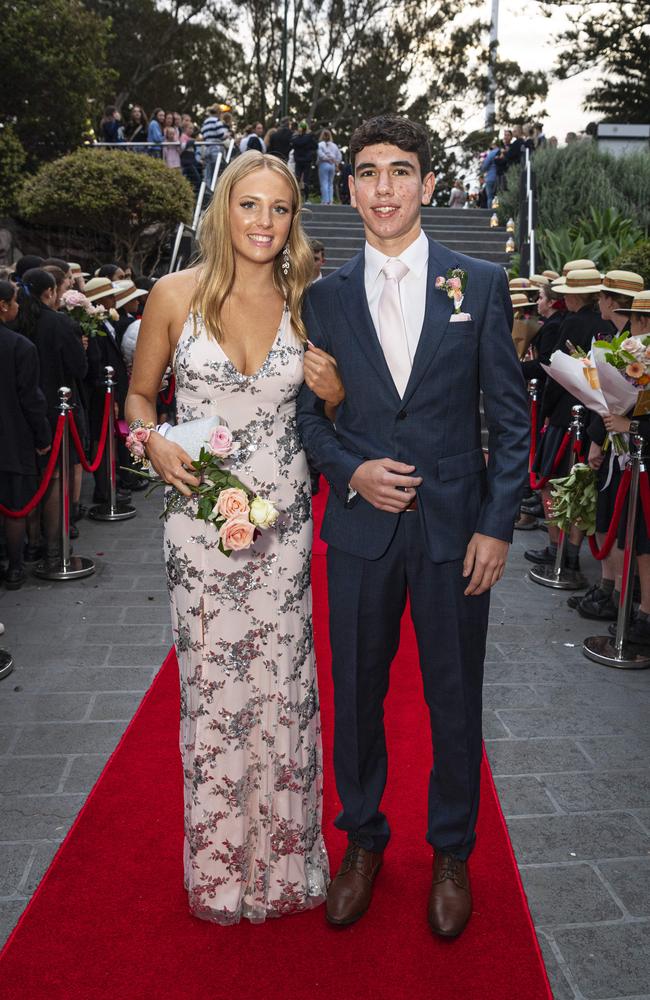 Amelia Telford and partner Kai Richardson arrive at The Glennie School formal at Picnic Point, Thursday, September 12, 2024. Picture: Kevin Farmer