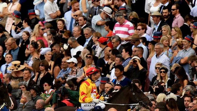 The packed crowd during Golden Slipper Day at Rosehill Races.