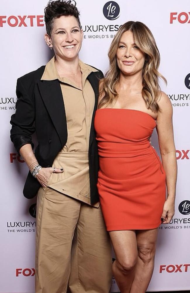 Natalie Bassingthwaighte, right, with partner Pip Loth. Picture: Supplied