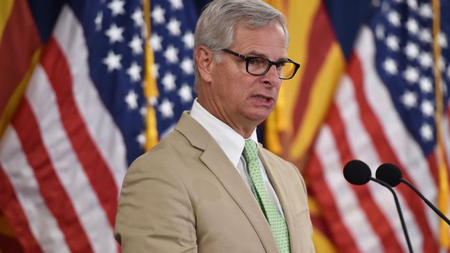 Rick Davis, spokesperson John McCain’s family reads his final letter to the American people. Picture: AFP.