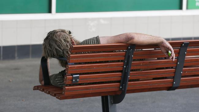 A homeless man in Abbott St. Picture: Brendan Radke