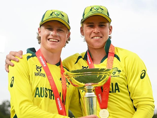 Ollie Peake (left) with the Under-19 World Cup.