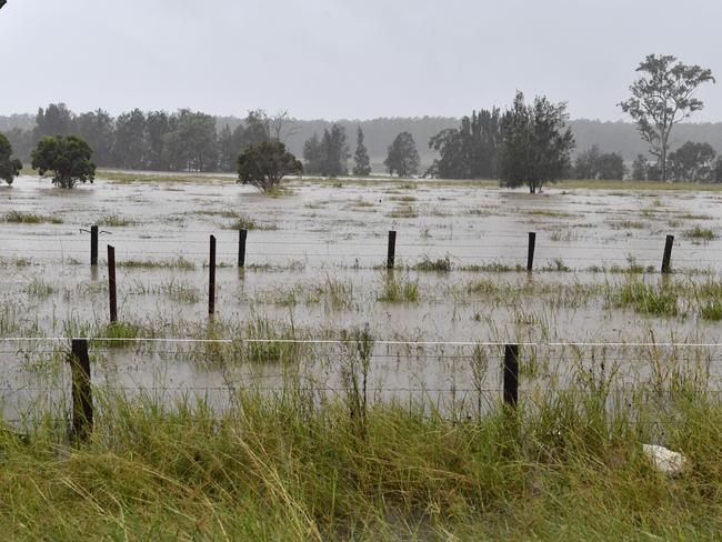 Water spilling from Alumy Creek near South Grafton closed the road earlier this morning.