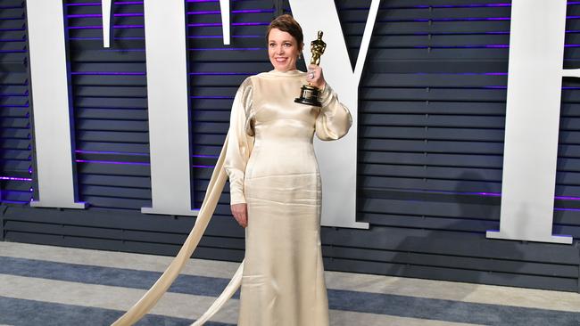 A glam costume change for the Vanity Fair Oscars after-party. Picture: Dia Dipasupil/Getty 