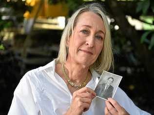 Lyndal Hughes holds a picture of her father John who died in Buderim Private Hospital. Picture: Warren Lynam