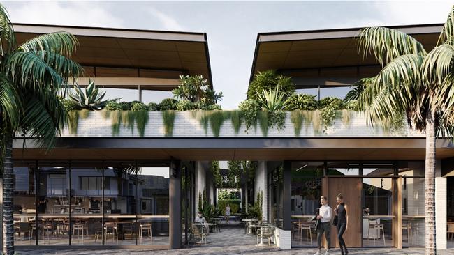 Artist impression of Oxley House, a proposed shopping centre for a site in Nobby Beach on the Gold Coast. Picture: Supplied.