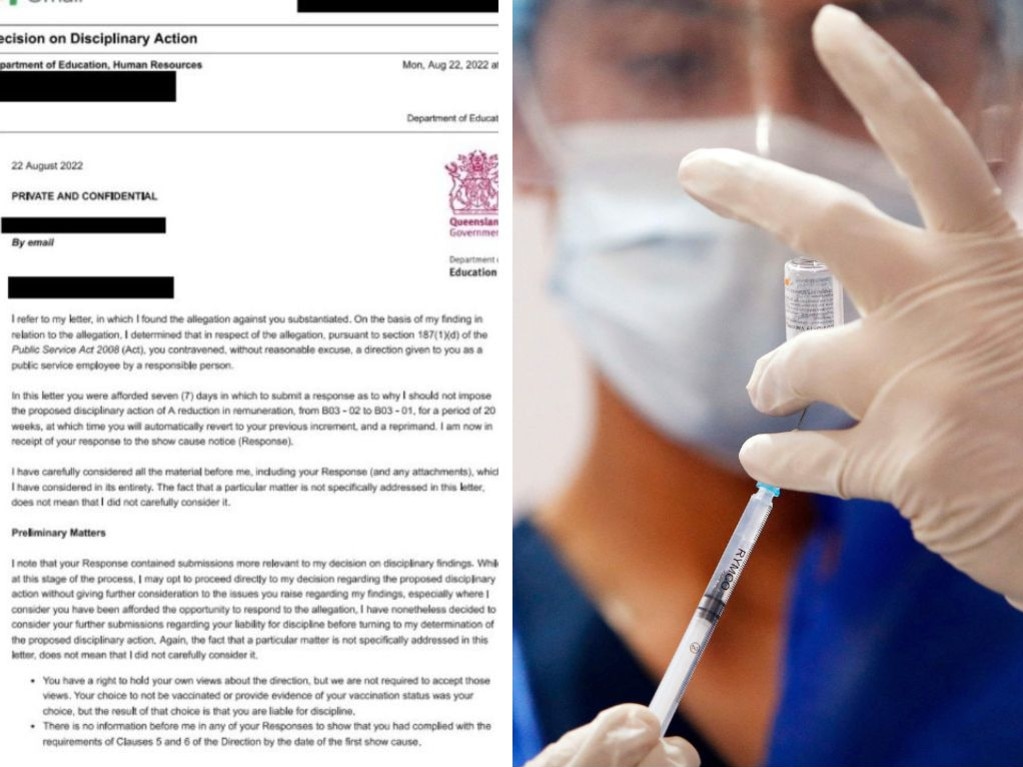 Hundreds Of Unvaccinated Teachers In Queensland Face Pay Cuts News Com Au Australia S Leading News Site