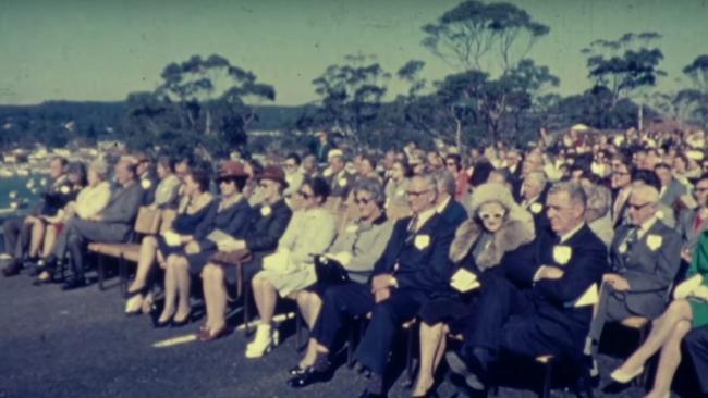 Large crowd at the official opening of The Rip Bridge in 1974.