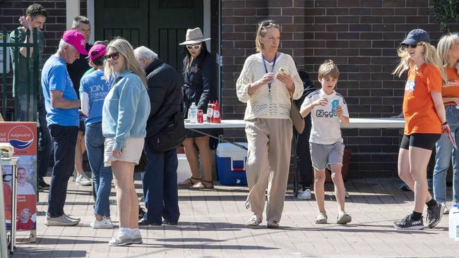 The booth at Manly in the northeast Sydney suburbs. Picture: NewsWire / Simon Bullard