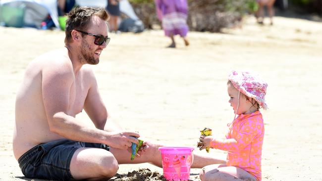 Michael and Florence Tarhar at Barwon Heads beach. Picture: David Smith