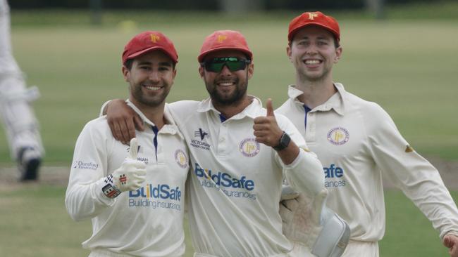 Frankston Peninsula players take a moment. Picture: Valerie Campan