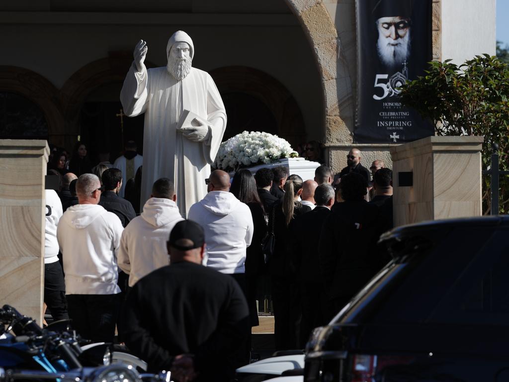 Mourners gathered at St Charbel’s Parish in Punchbowl. Picture: Jane Dempster/The Daily Telegraph