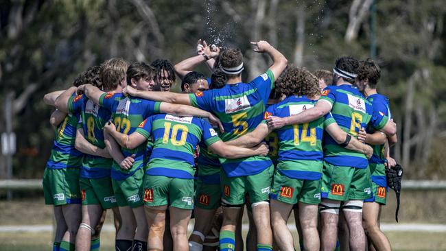 GPS colts one rally before kick-off against Norths PICTURE BRENDAN HERTEL, QRU